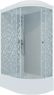 Душевая кабина Triton Коралл Щ0000038532 левая 120x80 см профиль белый стекло мозаика